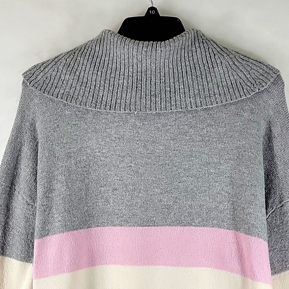Rachel Zoe Large Striped Cowl Neck Long Sleeve Oversized Sweater Size M - Picture 8 of 9